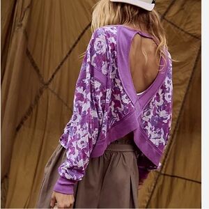 NWOT Free People “My Time” printed tee!